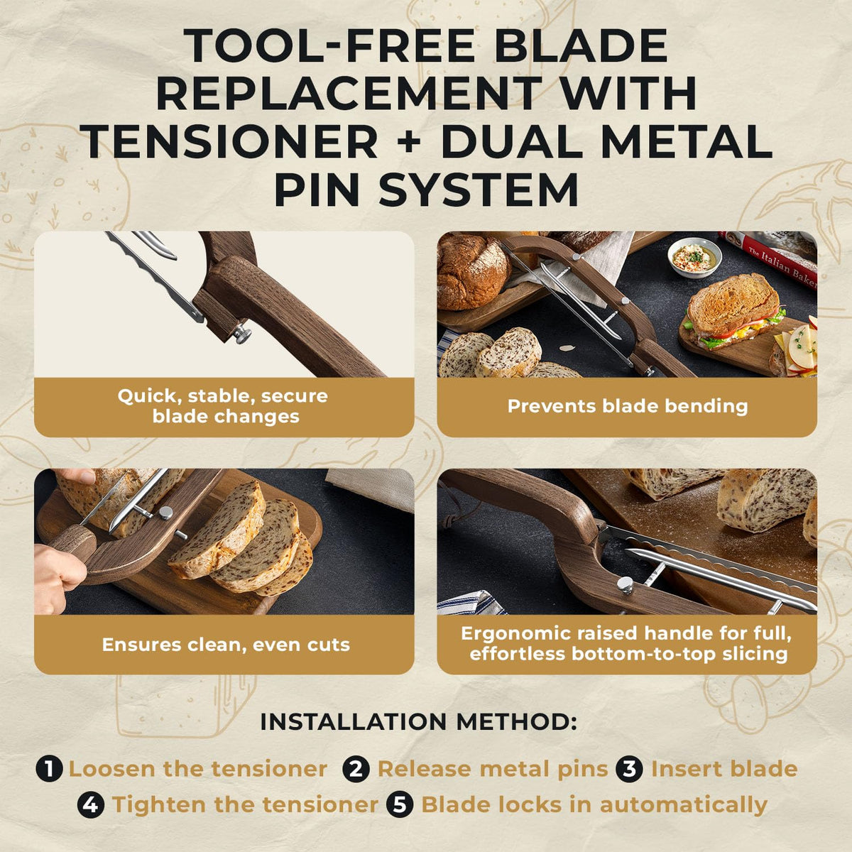 DAFIOZZ 316 stainless steel blade for smooth, durable cuts