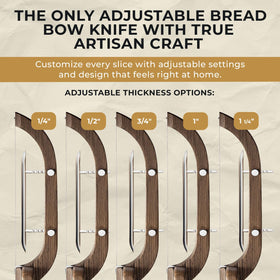 DAFIOZZ bread slicer shows five thickness settings for customizable cuts