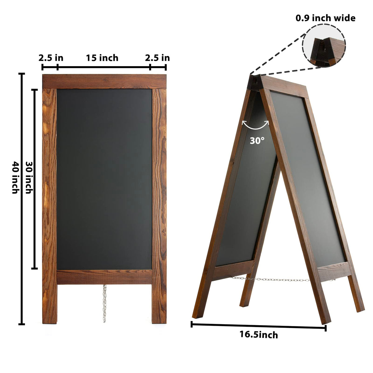 DAHAPYBOO two-sided writing area increases visibility for daily specials.