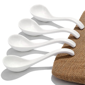 DAHO GOMSU ceramic spoon with long handle for easy grip during ramen