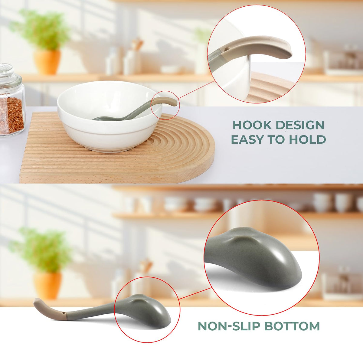 DAHO GOMSU ceramic spoon ideal for ramen and other noodle soups.