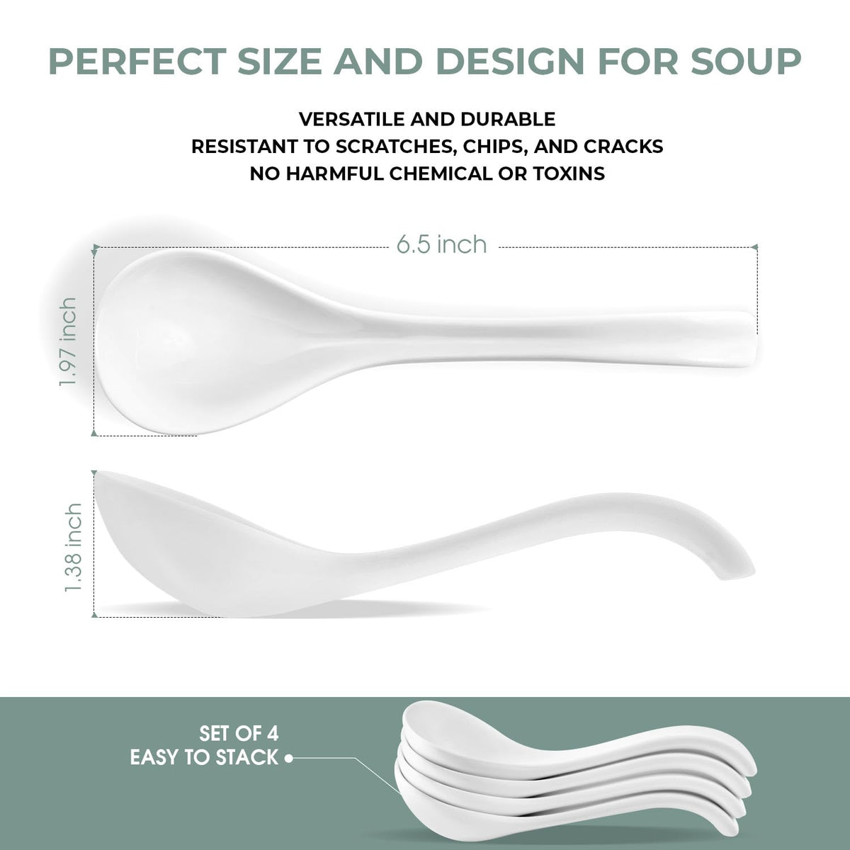 DAHO GOMSU spoon with non-slip bottom for steady soup sipping