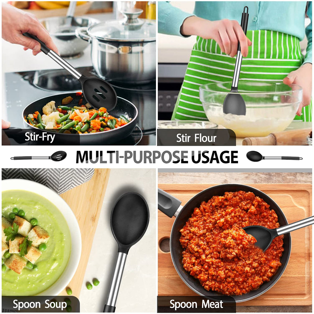 DaiRen solid spatula in black for mixing
