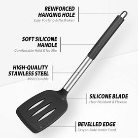 DaiRen solid spoon in black for gentle stirring