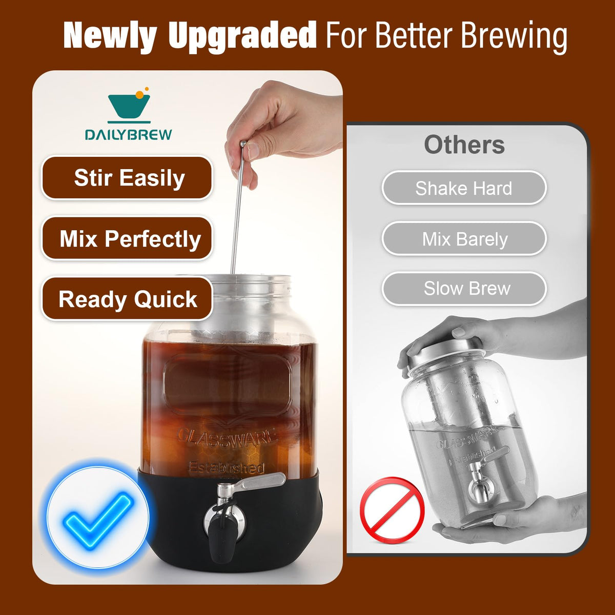 DailyBrew cleaning brush included for quick upkeep