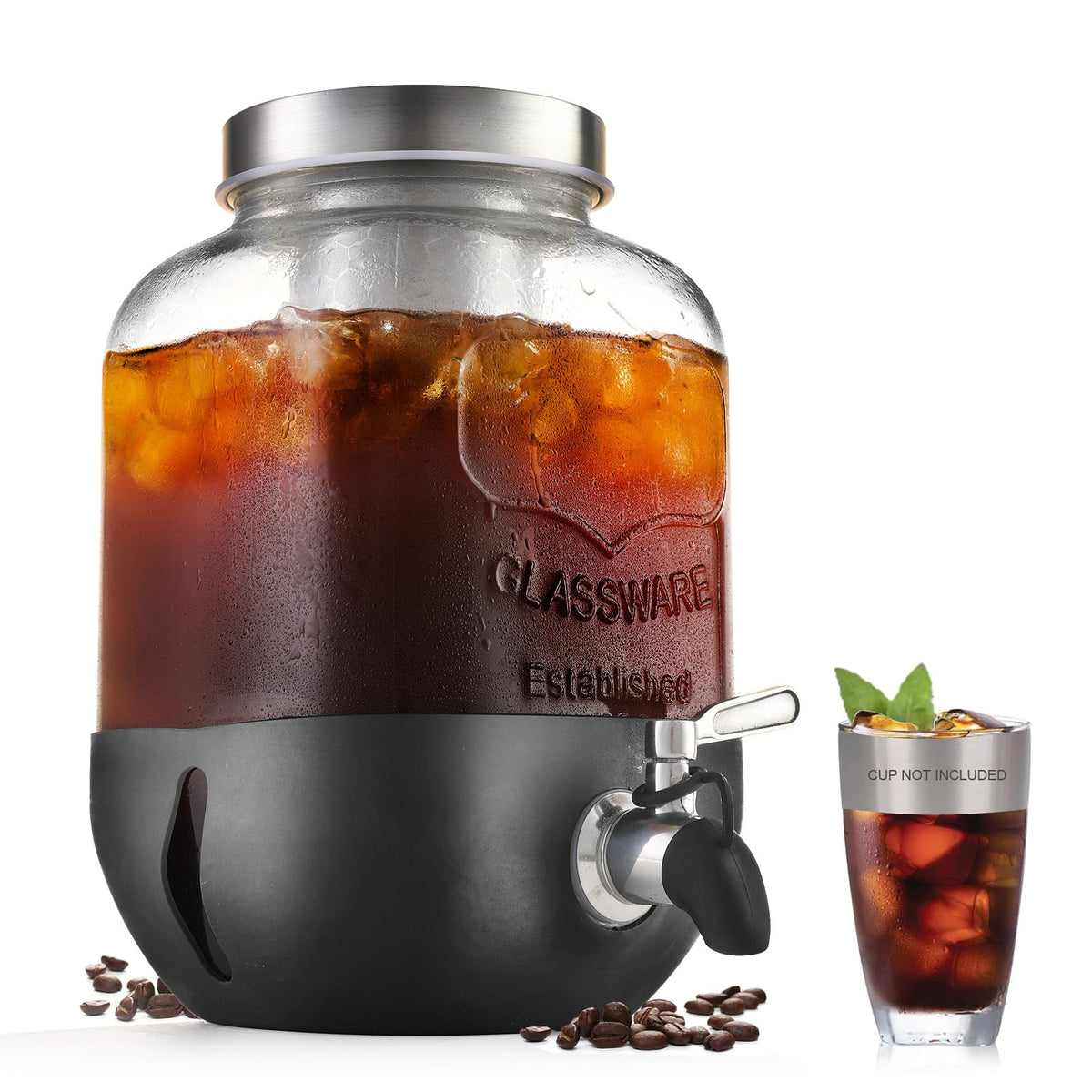 DailyBrew cold brew pitcher with spigot for easy, mess-free pouring