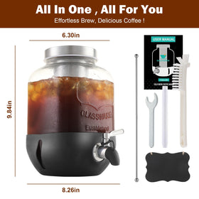 DailyBrew one-gallon glass pitcher suitable for large batches