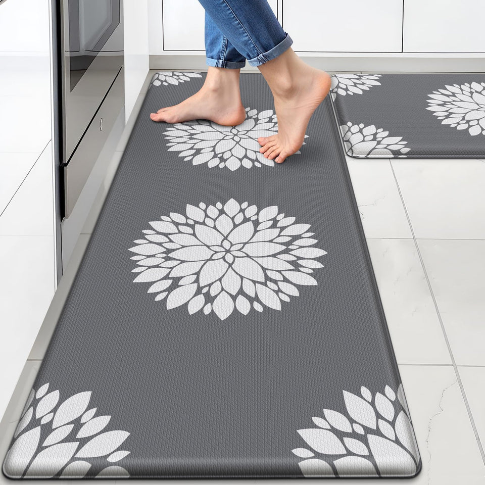 DailyCuddles kitchen mat 17x30 grey provides cushioned support for daily cooking