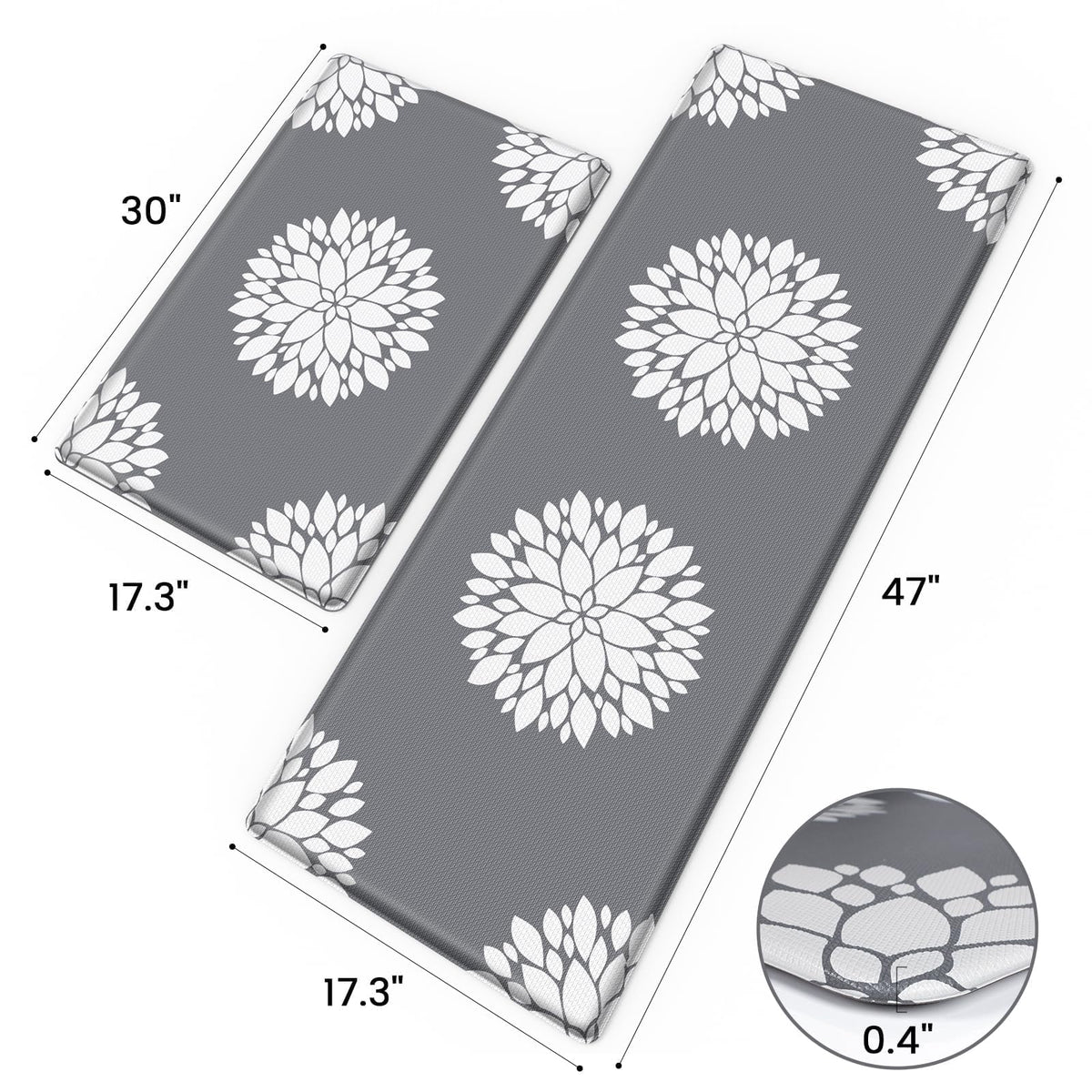 DailyCuddles kitchen mat 17x47 grey offers extended comfort for meal prep