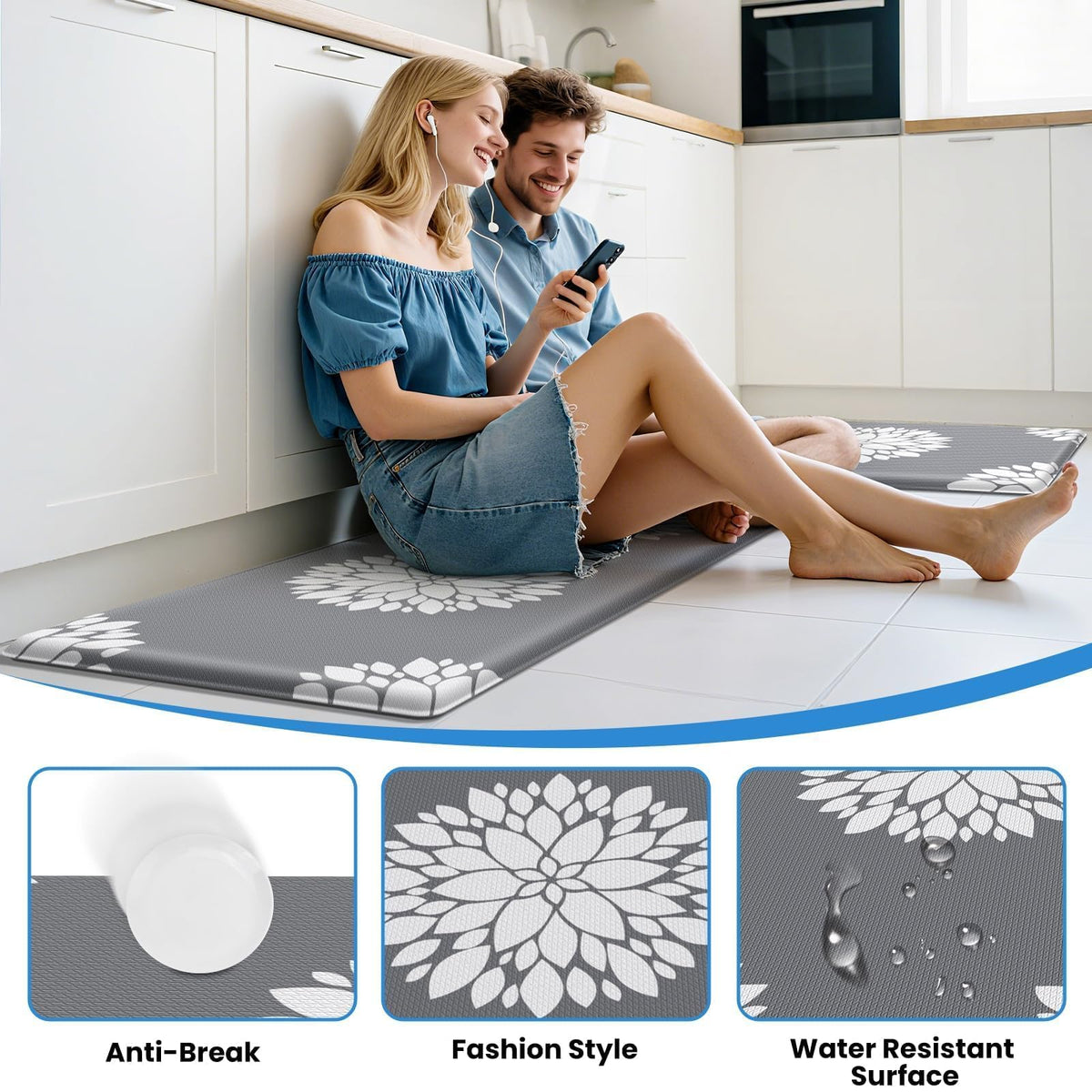 DailyCuddles kitchen mat anti-fatigue design reduces standing fatigue