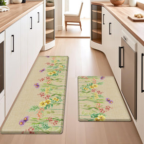 DailyCuddles kitchen mat floral design blends with decor while protecting floors.