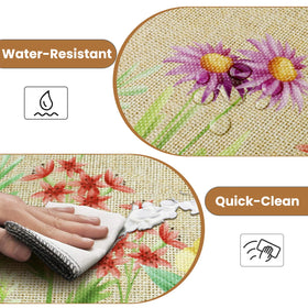 DailyCuddles kitchen mat waterproof surface keeps spills contained and easy to clean.
