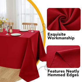 Dailyset 10-pack tablecloths stacked demonstrates ample supply for multiple tables.