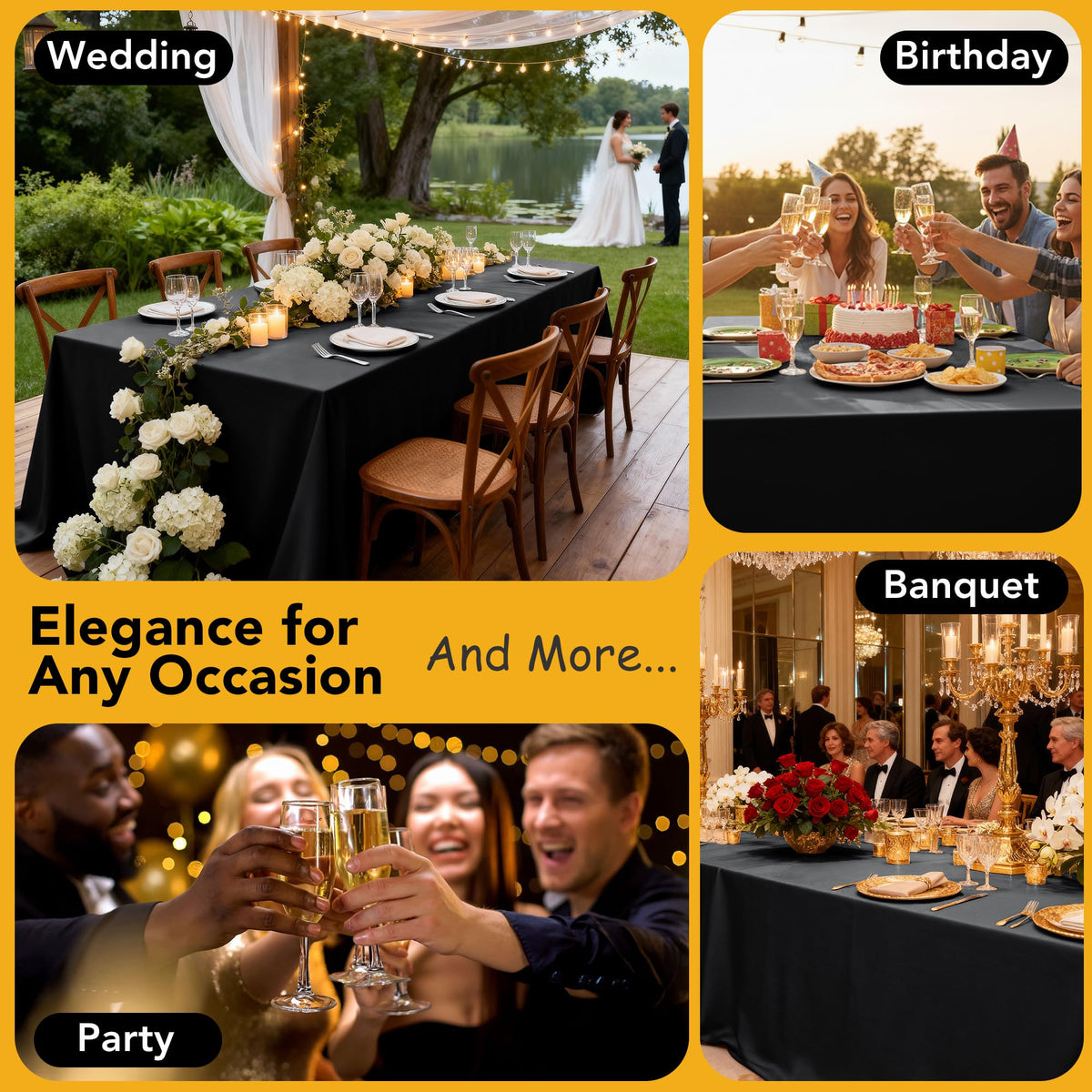 Dailyset 10-pack for multiple tables at weddings or banquets.