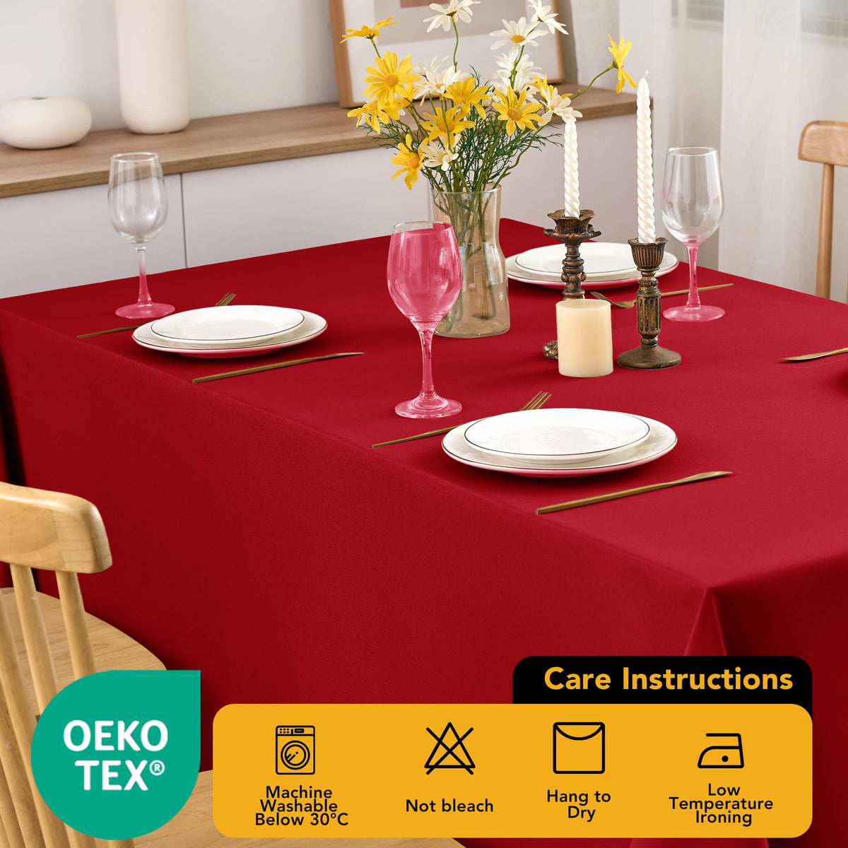 Dailyset 60x102 inches fits 4-6 ft tables with smooth drape.