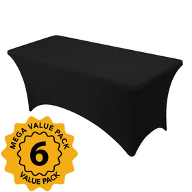 Dailyset 6ft rectangular-fit tablecloth displaying a taut, professional cover.