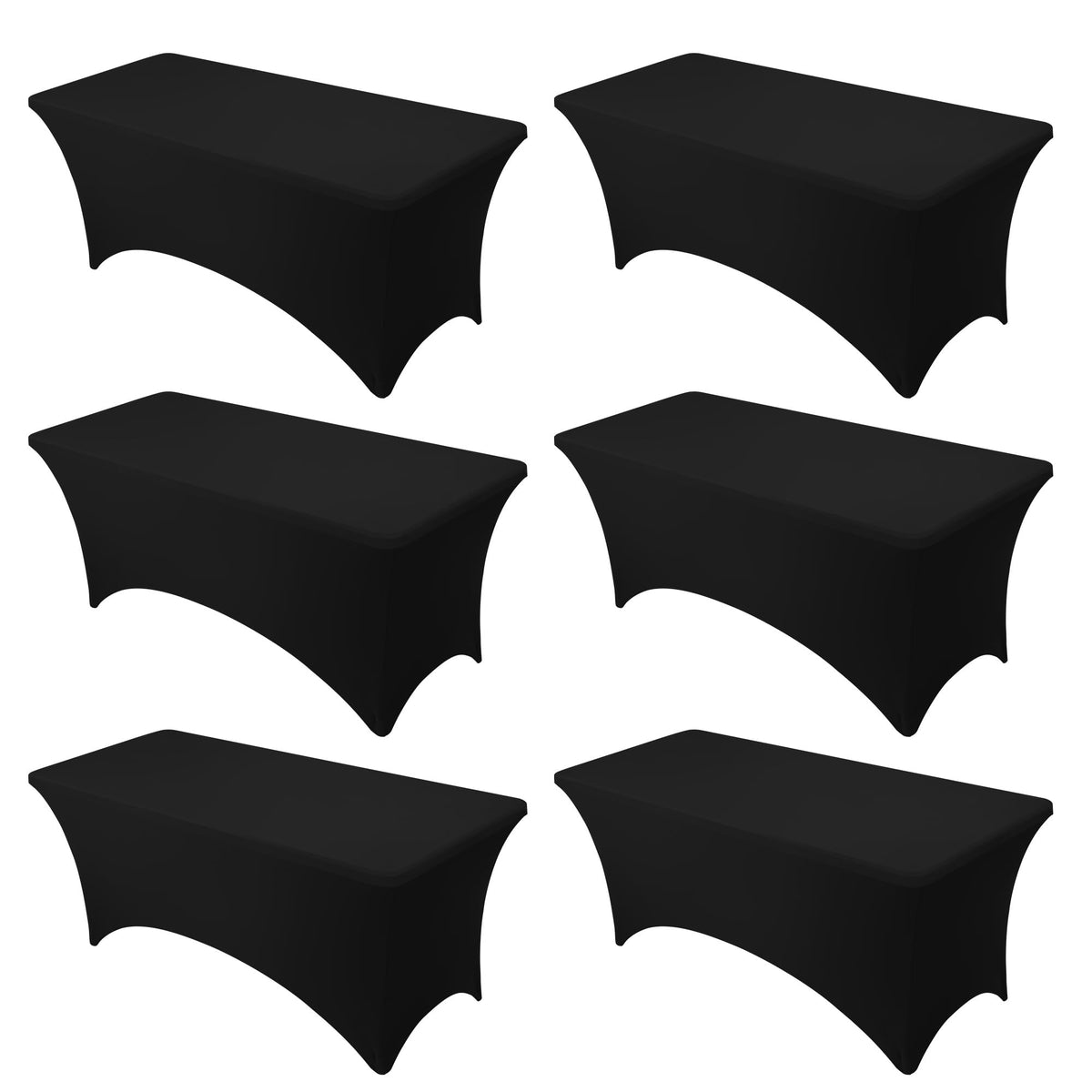 Dailyset 6-pack tablecloth stack ready for quick, professional event setup.