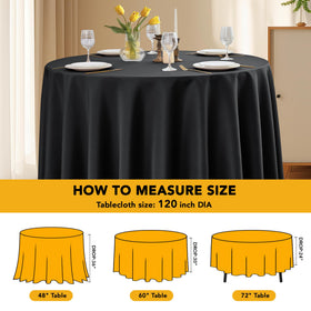 Dailyset black round tablecloth adds timeless elegance to any venue setting.