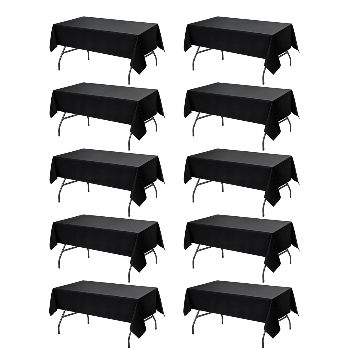 DailySet black tablecloth on a rectangle table for a polished wedding setup