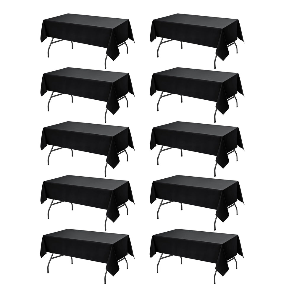 DailySet black tablecloth on a rectangle table for a polished wedding setup