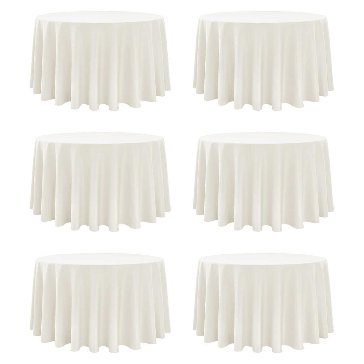Dailyset ivory round tablecloth 120in flatlay with stain-resistant elegance for events