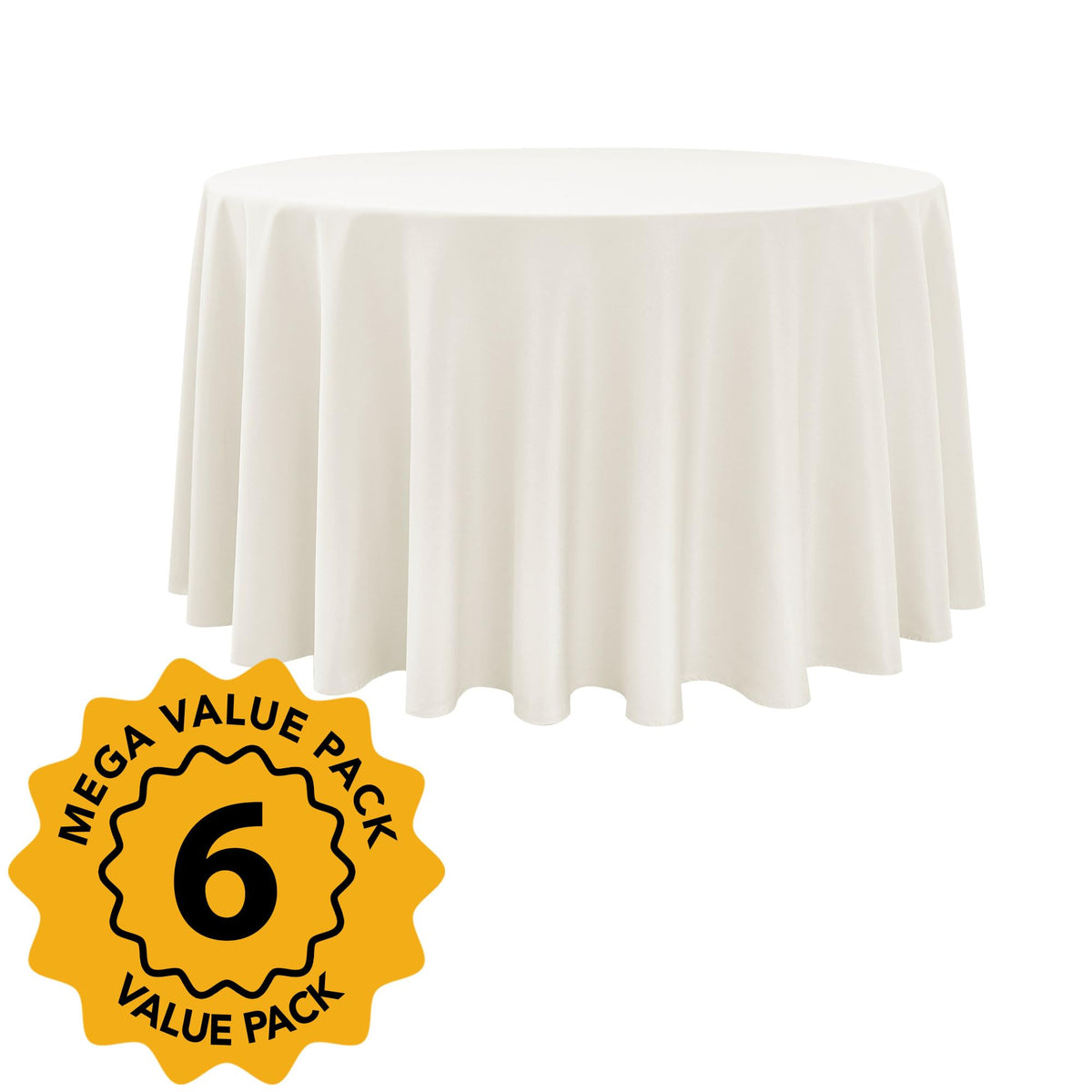Dailyset 6-pack tablecloths on display for multi-table coverage
