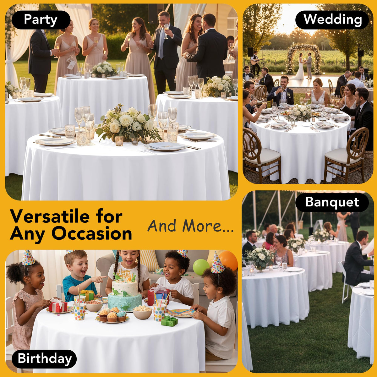 DailySet machine-washable tablecloth demonstrates easy care for events