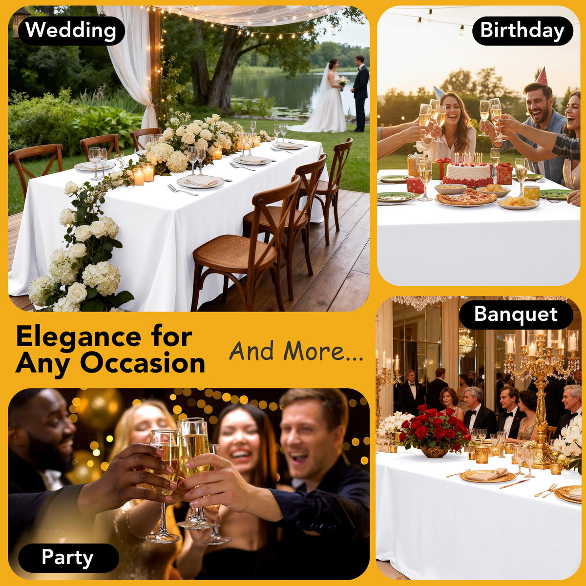 DailySet machine-washable tablecloth showing easy care after events.