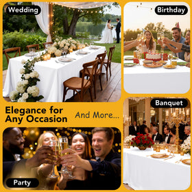 DailySet machine-washable tablecloth showing easy care after events.