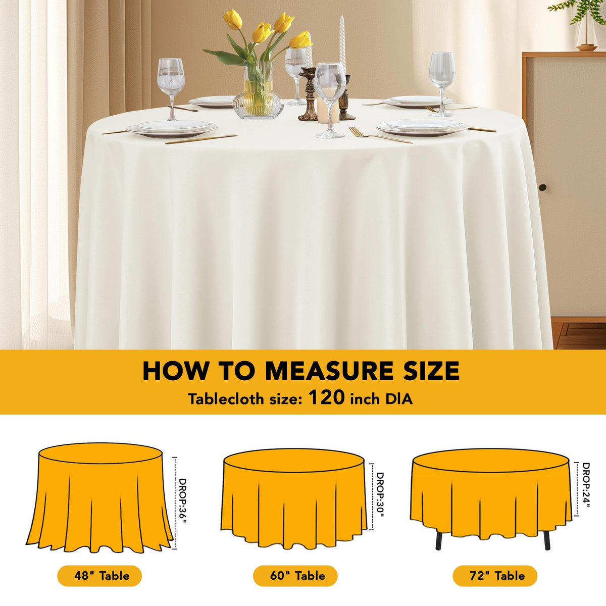Dailyset machine-washable tablecloth for repeated use
