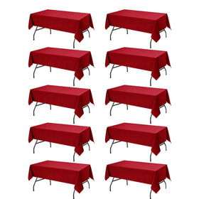 Dailyset red tablecloth, 60x102 inches, adds elegant coverage for events.