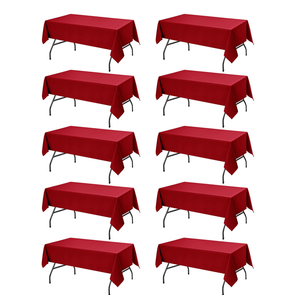 Dailyset red tablecloth, 60x102 inches, adds elegant coverage for events.