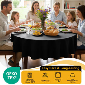 Dailyset round tablecloth offers quick-dry performance for back-to-back events.
