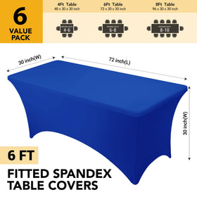 Dailyset royal blue spandex tablecloth is machine washable for quick upkeep