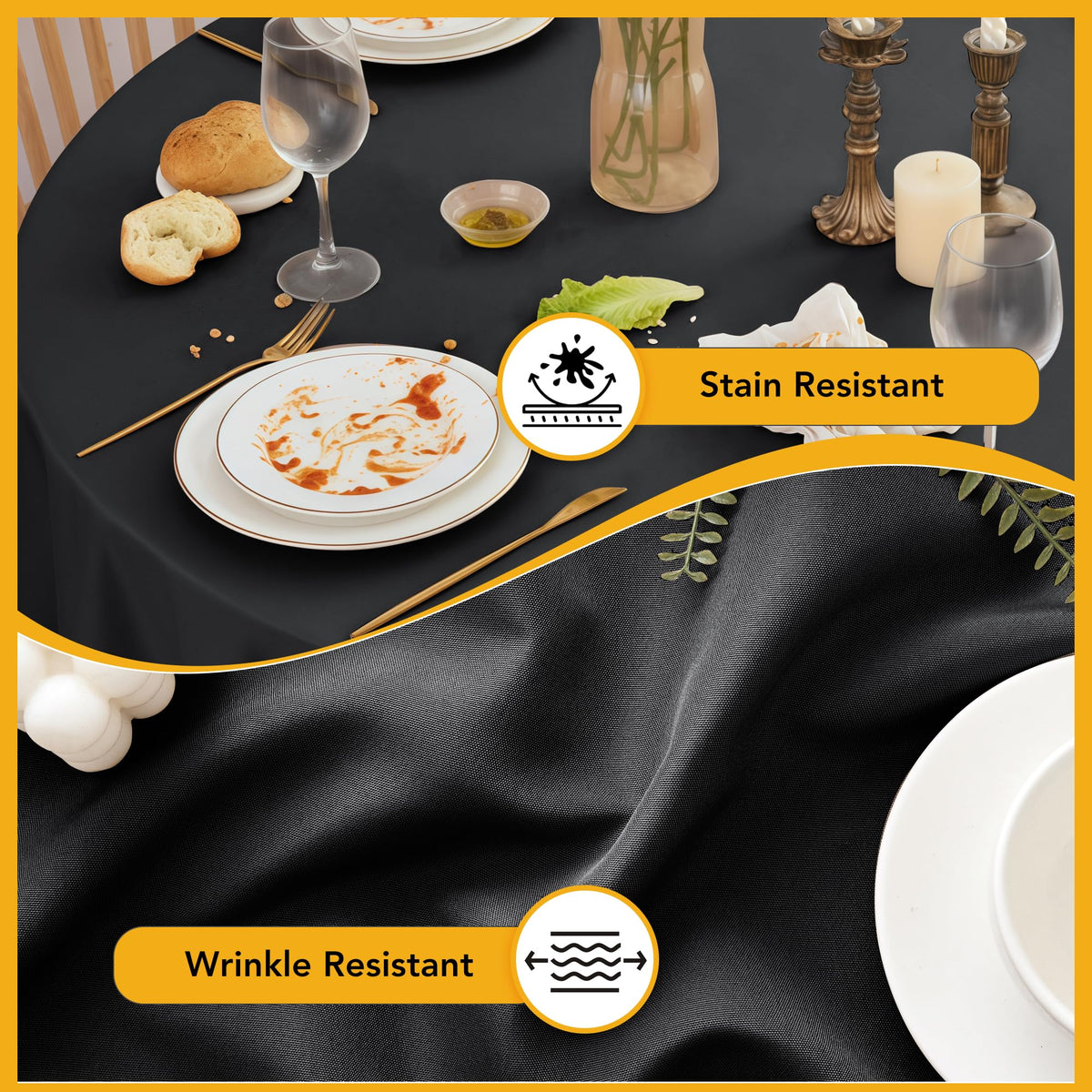 Dailyset stain-resistant polyester keeps tables looking fresh through multiple events.