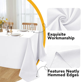 DailySet ten-pack white tablecloths ready for weddings or events.