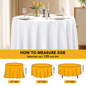 Dailyset white round tablecloth perfect for wedding reception setup