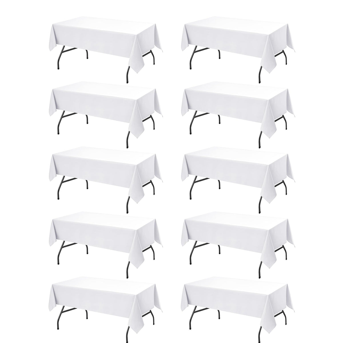 DailySet white tablecloth on a 60x102 rectangle table for a polished banquet.