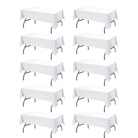 DailySet white tablecloth on a 60x102 rectangle table for a polished banquet.