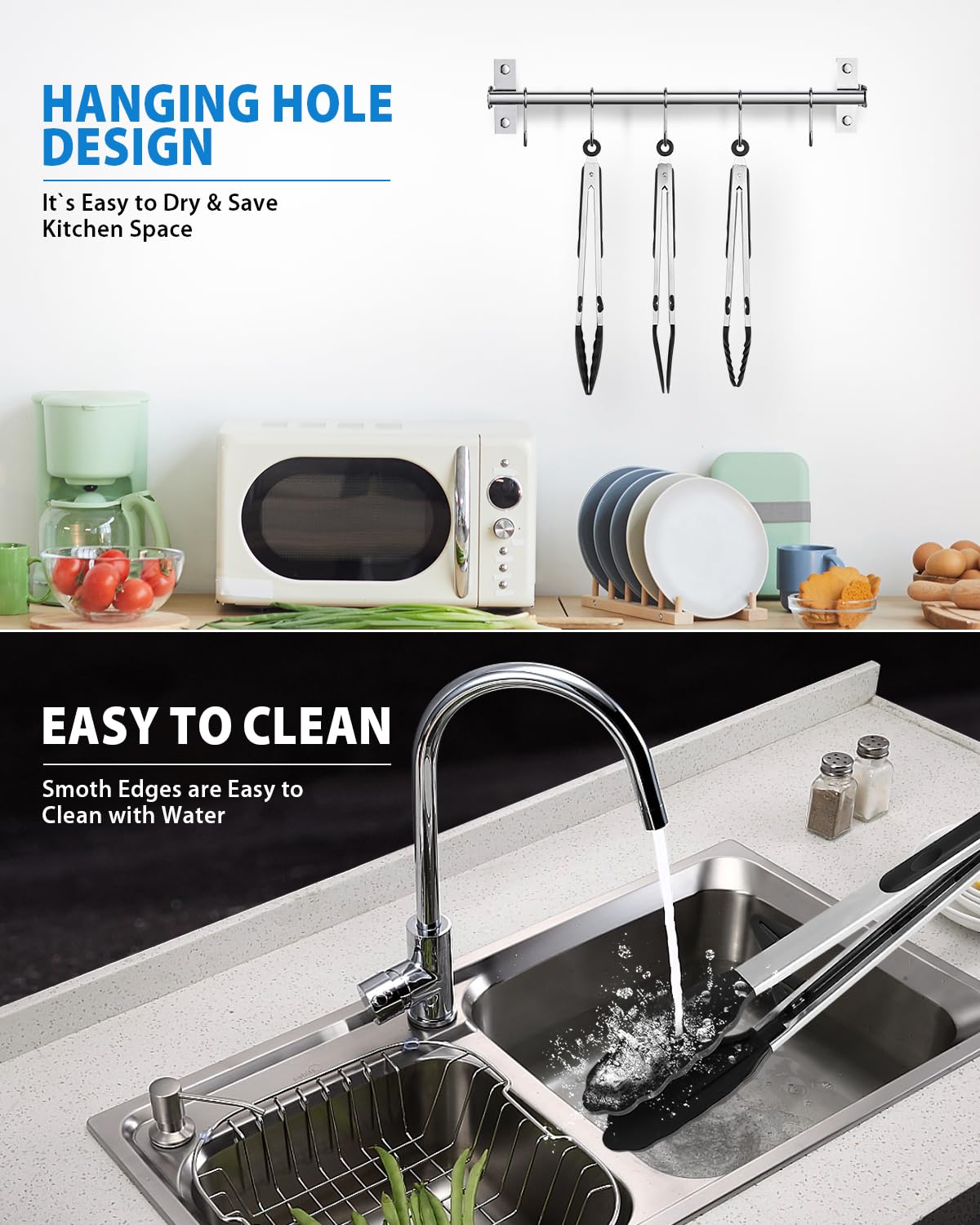 DaiRen Kitchen easy-dishwasher-safe tongs for simple cleanup and space saving