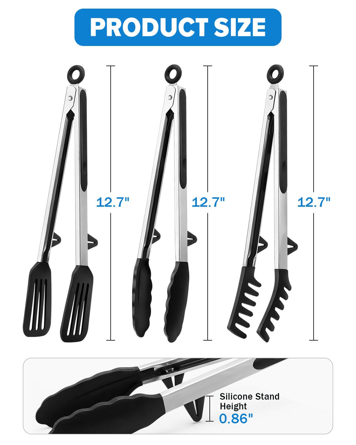 DaiRen Kitchen pull-lock design keeps tongs secure when stored
