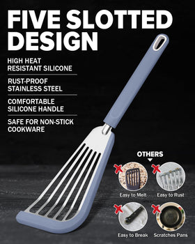 DaiRen Kitchen silicone-edge spatula ideal for nonstick pans and delicate foods.