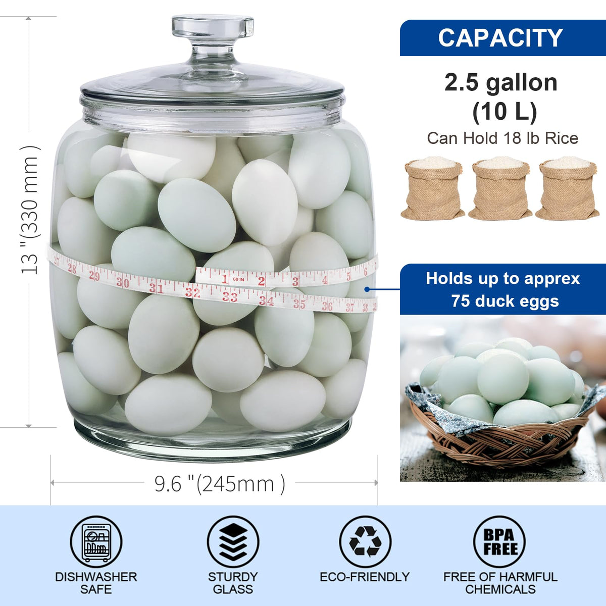 Daitouge storage jar for dry goods like cereal or pasta.