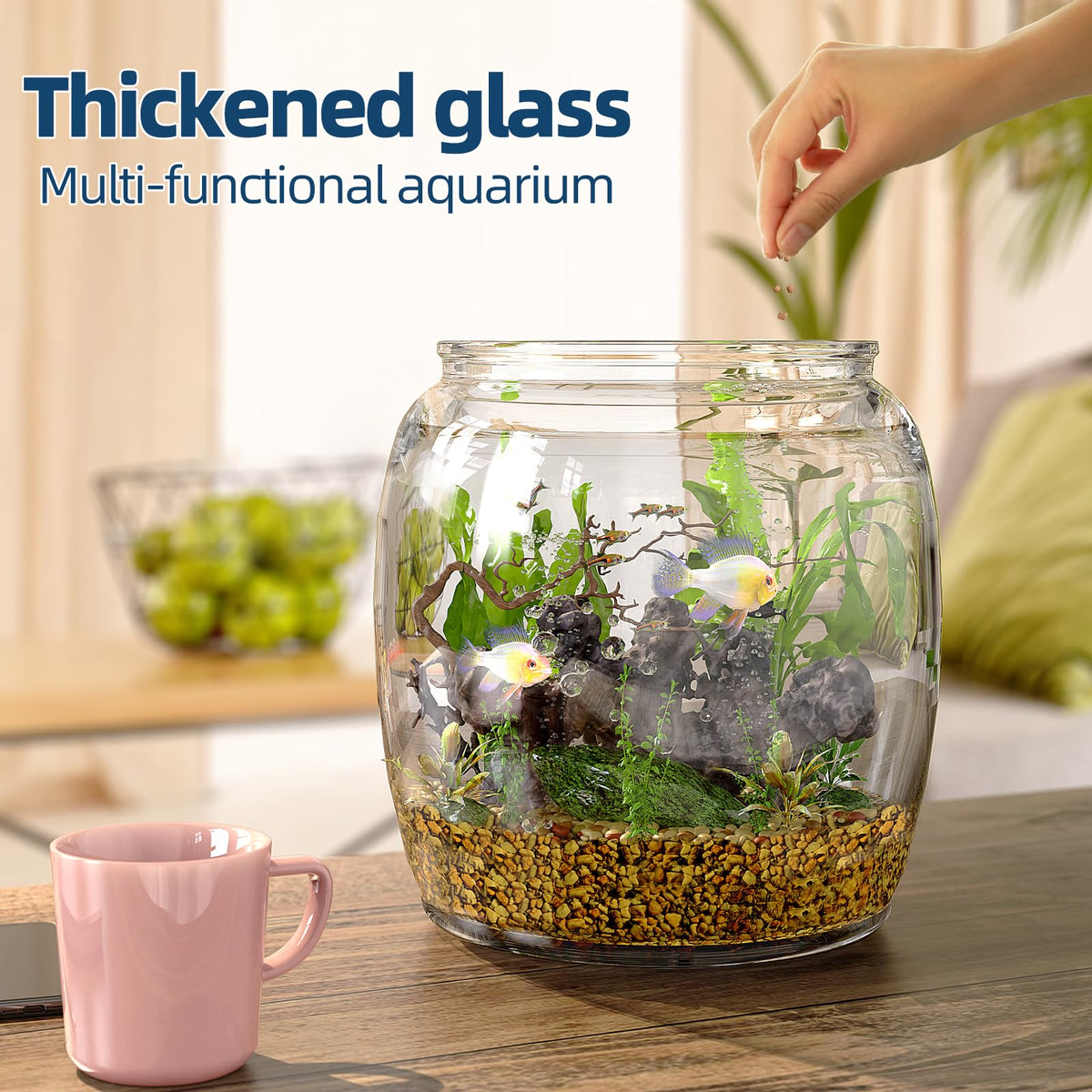 Daitouge glass jar on counter adds stylish storage to kitchens.