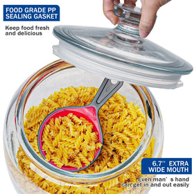 Daitouge wide-mouth glass jar enables easy filling and access.