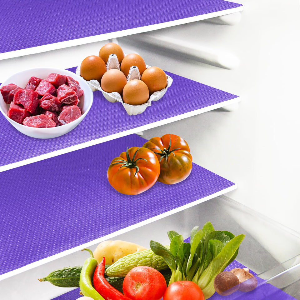 Daixers 10Pcs fridge liners laid flat showing full-size coverage.