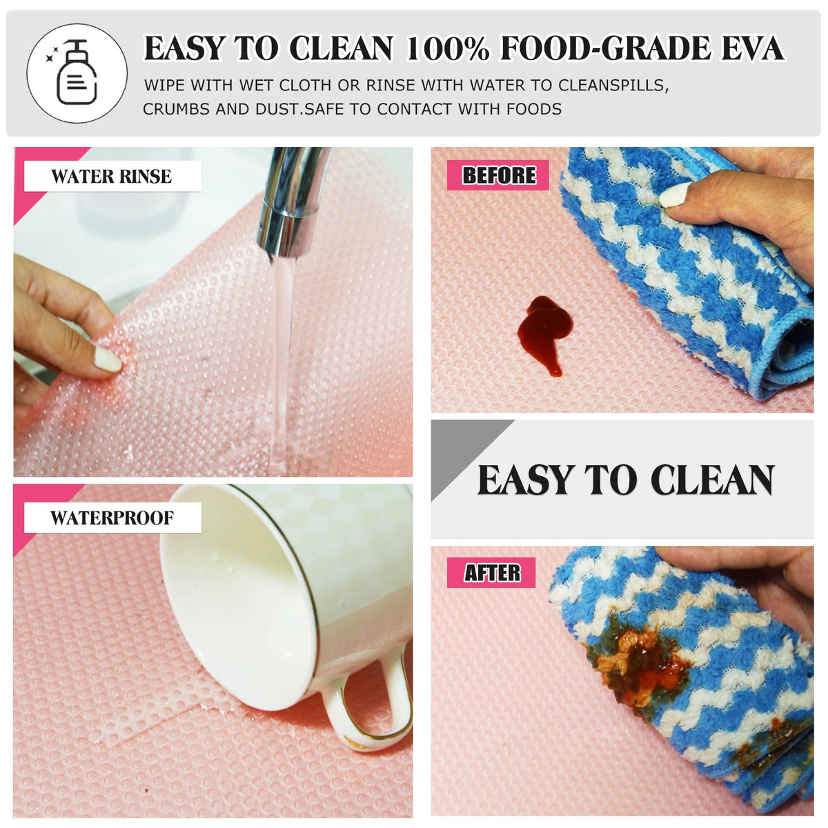 Daixers EVA waterproof mats keep fridge clean and organized
