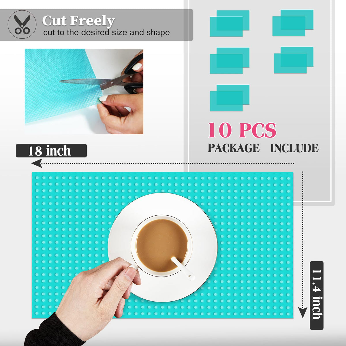 Daixers fridge mat inside shelf blue keeps surfaces clean and dry.