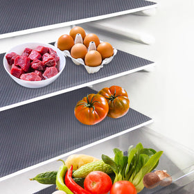 Daixers 10-piece grey fridge mats on shelves protect from spills