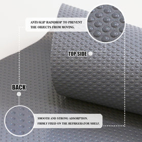 Daixers mats on shelves and drawers help organize kitchen spaces